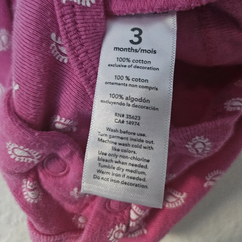 carters pink romper, 3 months